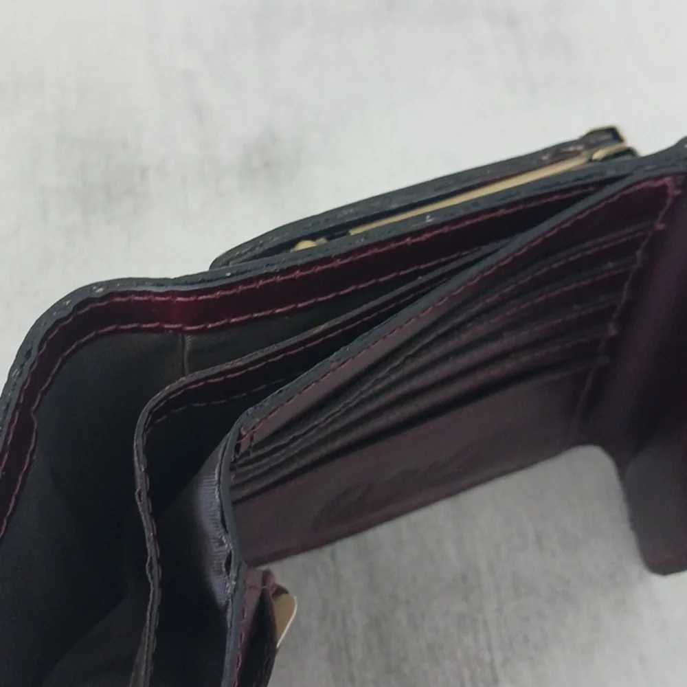 PATRICIA NASH Reiti Bi-Fold Leather RFID Wallet Floral Sienna Sunset Tan Brown